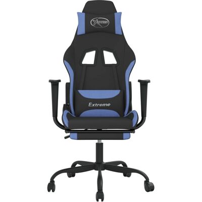 vidaXL Gaming-Stuhl mit Massage & Fußstütze - Schwarz & Blau vidaXL Gaming-Stuhl mit Massage & Fußstütze - Schwarz & Blau