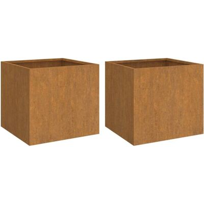 vidaXL Pflanzkübel Set 2 Cortenstahl 49x47x46 cm vidaXL Pflanzkübel Set 2 Cortenstahl 49x47x46 cm