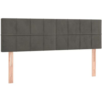 vidaXL Kopfteil - Dunkelgrau - Kopfende/Fußteil - 2 stk - 72x5x78/88 cm - Samt vidaXL Kopfteil - Dunkelgrau - Kopfende/Fußteil - 2 stk - 72x5x78/88 cm - Samt