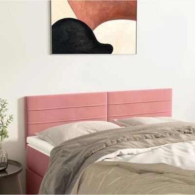 vidaXL Kopfteile 2 Stk. 100X5X78/88 Cm Samt Rosa vidaXL Kopfteile 2 Stk. 100X5X78/88 Cm Samt Rosa