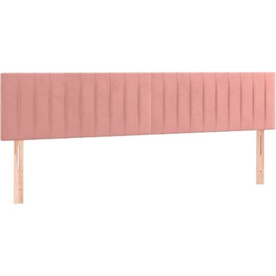 vidaXL Hoofdborden 2 stuks Roze Fluweel - Hoofdborden vidaXL Hoofdborden 2 stuks Roze Fluweel - Hoofdborden