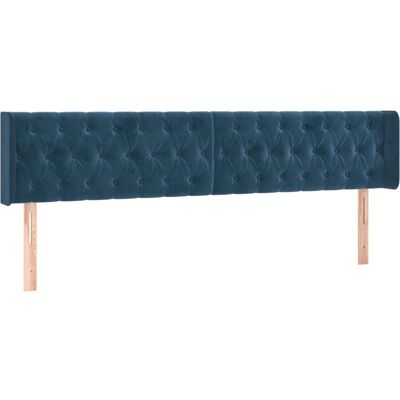 vidaXL Kopfteil - Elegantes Blaues Samt-Kopfteil mit Verstellbarer Höhe vidaXL Kopfteil - Elegantes Blaues Samt-Kopfteil mit Verstellbarer Höhe