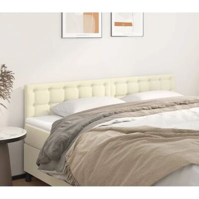 MAISONCHIC Bettkopfteil - Elegant Crema Synthetisches Leder 2 Stück MAISONCHIC Bettkopfteil - Elegant Crema Synthetisches Leder 2 Stück