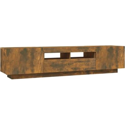 vidaXL Rooke Eiken TV Kast met LED-verlichting - Media-eenheid vidaXL Rooke Eiken TV Kast met LED-verlichting - Media-eenheid