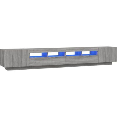 Meuble TV gris Sonoma avec lumières LED - Unité média vidaXL - Publicité Meuble TV gris Sonoma avec lumières LED - Unité média vidaXL - Publicité