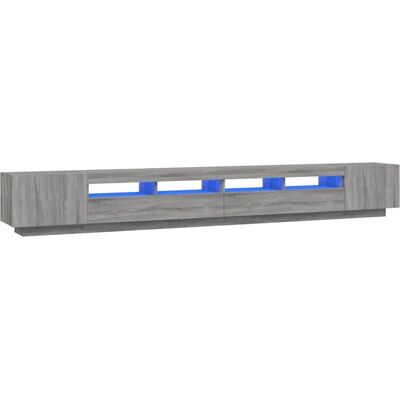 Mueble de TV gris Sonoma con luces LED - Estante de TV estéreo Mueble de TV gris Sonoma con luces LED - Estante de TV estéreo