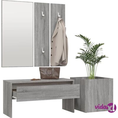 Ensemble de Meubles de Couloir Grey Sonoma en Bois Multistratifié vidaXL - Ensemble de meubles - Publicité Ensemble de Meubles de Couloir Grey Sonoma en Bois Multistratifié vidaXL - Ensemble de meubles - Publicité