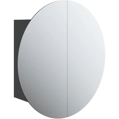 vidaXL Badeværelsesskab med rundt spejl og LED - 60 cm - Sort vidaXL Badeværelsesskab med rundt spejl og LED - 60 cm - Sort