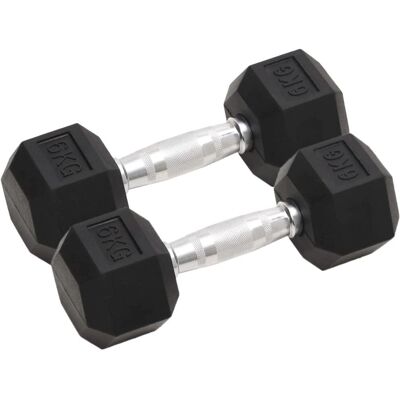 vidaXL 12 kg Hanteln mit Hex-Design - Fitnessgeräte vidaXL 12 kg Hanteln mit Hex-Design - Fitnessgeräte