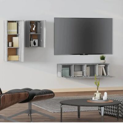 vidaXL Malli 3120315 Harmaa Sonoma Seinälle Asennettava TV-Setti vidaXL Malli 3120315 Harmaa Sonoma Seinälle Asennettava TV-Setti