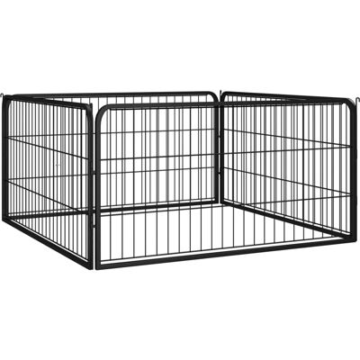vidaXL Ogrodzenie dla psa 4 panele czarne - Ogrodzenie dla psa vidaXL Ogrodzenie dla psa 4 panele czarne - Ogrodzenie dla psa