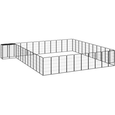 vidaXL Ogrodzenie dla psów - 600x550x100cm Czarny Stal 6 Paneli vidaXL Ogrodzenie dla psów - 600x550x100cm Czarny Stal 6 Paneli
