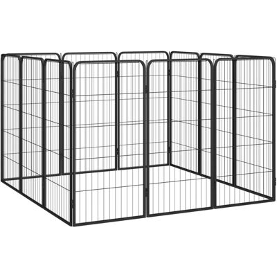 vidaXL Ogrodzenie dla psa - 200x100x100 cm - Czarny Stal 4 Panele vidaXL Ogrodzenie dla psa - 200x100x100 cm - Czarny Stal 4 Panele
