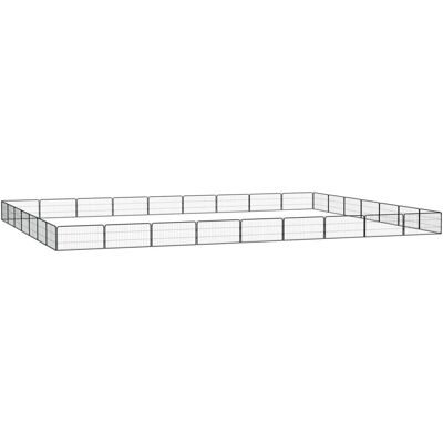 vidaXL Ogrodzenie dla psa - 32 panele czarne - 900x700 cm vidaXL Ogrodzenie dla psa - 32 panele czarne - 900x700 cm