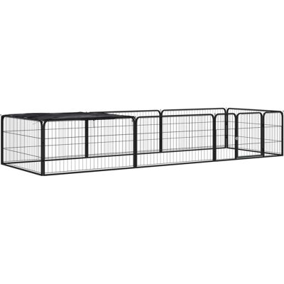 vidaXL 8-panelowa klatka dla psów czarna stal 100x50 cm vidaXL 8-panelowa klatka dla psów czarna stal 100x50 cm