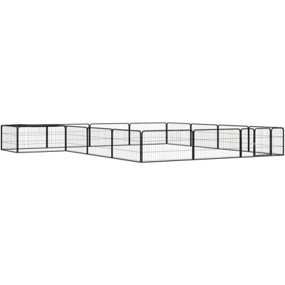 vidaXL Ogrodzenie dla Psów - 4 Panele Czarny - Stalowa Brama - 50 cm Wysokości vidaXL Ogrodzenie dla Psów - 4 Panele Czarny - Stalowa Brama - 50 cm Wysokości