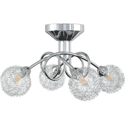 vidaXL Deckenleuchte mit Drahtgeflecht für 4 G9 LED-Lichter vidaXL Deckenleuchte mit Drahtgeflecht für 4 G9 LED-Lichter