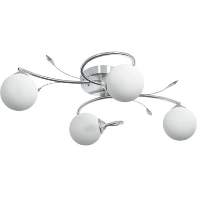 Plafonnier vidaXL avec abat-jours en verre rond pour 4 ampoules LED G9 - Plafonnier Plafonnier vidaXL avec abat-jours en verre rond pour 4 ampoules LED G9 - Plafonnier