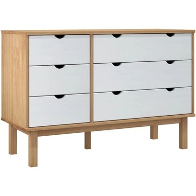 vidaXL OTTA Braun Weiß Schubladenschrank - Schrank vidaXL OTTA Braun Weiß Schubladenschrank - Schrank