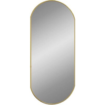 vidaXL Gold 80x35 cm Oval Wandspiegel - Wandmontage, Minimalistisch vidaXL Gold 80x35 cm Oval Wandspiegel - Wandmontage, Minimalistisch