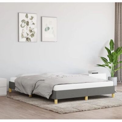 vidaXL Bettgestell mit Dunkelgrauem Stoff - Für 140x190 cm Matratze vidaXL Bettgestell mit Dunkelgrauem Stoff - Für 140x190 cm Matratze