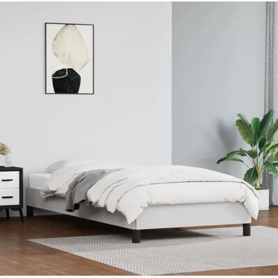 Maisonchic Hvid Læder Sengramme - 90x200 cm - Moderne Soveværelsesmøbler Maisonchic Hvid Læder Sengramme - 90x200 cm - Moderne Soveværelsesmøbler