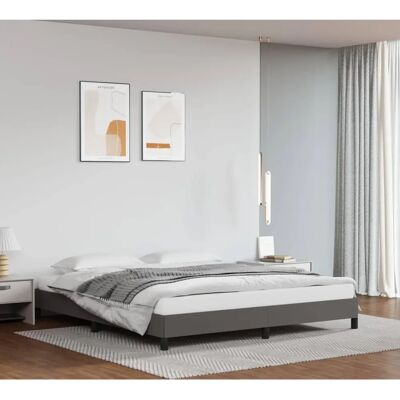 MAISONCHIC Cadre de lit - Similicuir, Gris, 180x200cm - Publicité MAISONCHIC Cadre de lit - Similicuir, Gris, 180x200cm - Publicité