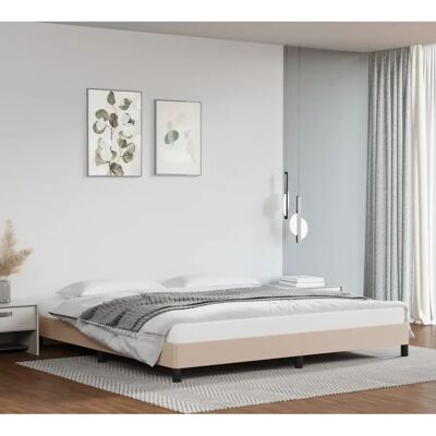 vidaXL Bettgestell Cappuccino-Braun 200x200 cm Kunstleder - Bettgestell vidaXL Bettgestell Cappuccino-Braun 200x200 cm Kunstleder - Bettgestell