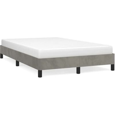 vidaXL Bettgestell - Hellgrauer Samt Supportbeine 120x200 cm vidaXL Bettgestell - Hellgrauer Samt Supportbeine 120x200 cm
