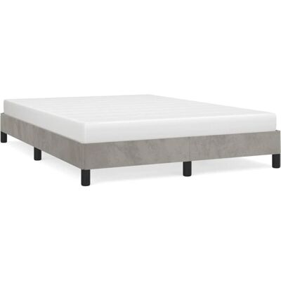 vidaXL Bettgestell - Stützbeine, Sperrholzlatten, Hellgrau - Bett vidaXL Bettgestell - Stützbeine, Sperrholzlatten, Hellgrau - Bett