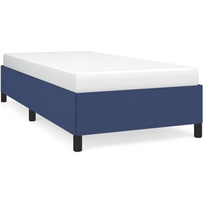 Cadre de lit vidaXL Bleu 100x200 cm Pieds de support Lattes en contreplaqué - Structure de lit - Publicité Cadre de lit vidaXL Bleu 100x200 cm Pieds de support Lattes en contreplaqué - Structure de lit - Publicité