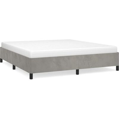 VidaXL Bettrahmen - Grau Samtvel - 160x200 cm - Bettgestell VidaXL Bettrahmen - Grau Samtvel - 160x200 cm - Bettgestell