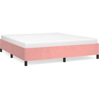 vidaXL Bettgestell - Rosa, 180x200 cm, Samt, Modell 347341 - Bettgestell vidaXL Bettgestell - Rosa, 180x200 cm, Samt, Modell 347341 - Bettgestell