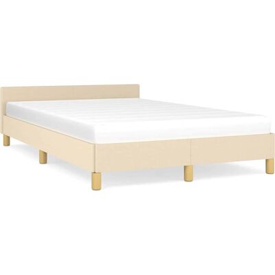 VidaXL Bettgestell - Creme - Unterstützt Matratze mit Latten VidaXL Bettgestell - Creme - Unterstützt Matratze mit Latten