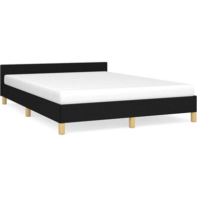 vidaXL Bettrahmen mit Kopfteil - Schwarz 140x200 cm - Bettrahmen vidaXL Bettrahmen mit Kopfteil - Schwarz 140x200 cm - Bettrahmen