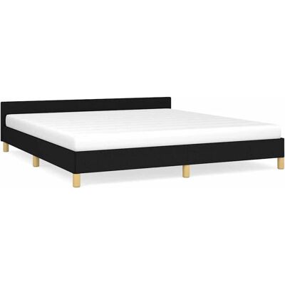 vidaXL Bettgestell mit Kopfteil - Schwarz 160x200 cm vidaXL Bettgestell mit Kopfteil - Schwarz 160x200 cm