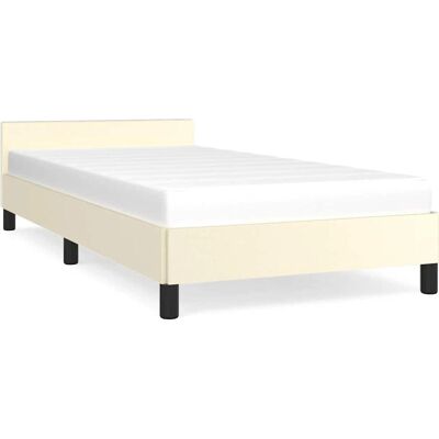 VidaXL Bettrahmen - Creme, 90x190 cm, Langlebiges Kunstleder VidaXL Bettrahmen - Creme, 90x190 cm, Langlebiges Kunstleder