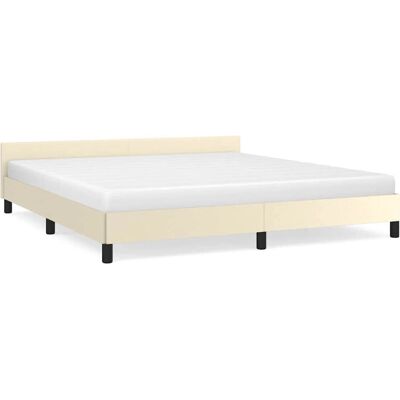 VidaXL Bedframe - Crème - Duurzaam kunstleder, Ondersteuningspoten, Multiplex latten VidaXL Bedframe - Crème - Duurzaam kunstleder, Ondersteuningspoten, Multiplex latten