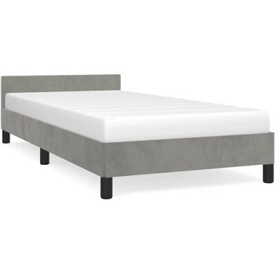 vidaXL Bettgestell mit Kopfteil - Bettgestell, Hellgrau, 90x190 cm vidaXL Bettgestell mit Kopfteil - Bettgestell, Hellgrau, 90x190 cm
