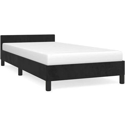 vidaXL Bettgestell mit Kopfteil - Schwarz, 90x190 cm vidaXL Bettgestell mit Kopfteil - Schwarz, 90x190 cm