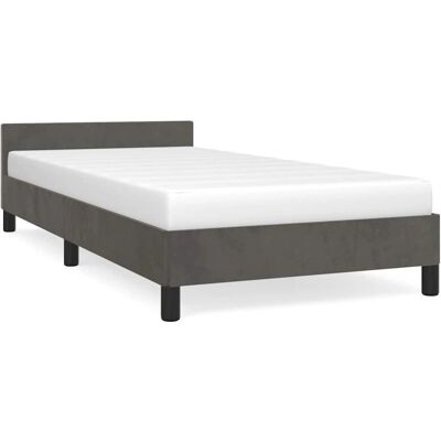 vidaXL Bettrahmen - Dunkelgrauer Samtstoff - 90x200cm vidaXL Bettrahmen - Dunkelgrauer Samtstoff - 90x200cm