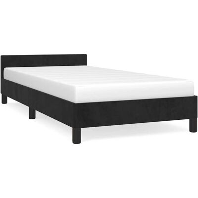 vidaXL Bettrahmen mit Samtkopfteil - Unterstützung für 90x200 cm Matratze vidaXL Bettrahmen mit Samtkopfteil - Unterstützung für 90x200 cm Matratze