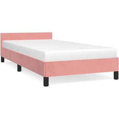 vidaXL Bettgestell - Rosa - Stützbeine, Samt, 100x200cm vidaXL Bettgestell - Rosa - Stützbeine, Samt, 100x200cm