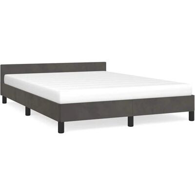 vidaXL Bettgestell - Dunkelgrauer Samt 140x190cm vidaXL Bettgestell - Dunkelgrauer Samt 140x190cm