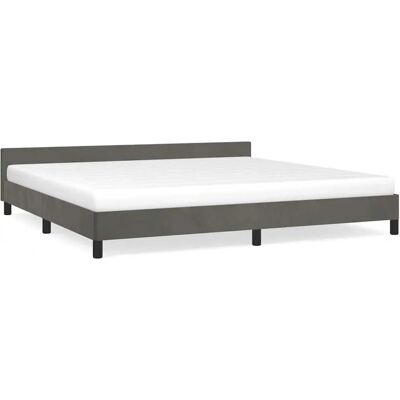 vidaXL 347592 Bettgestell - Samt, Grau, 200x200 cm vidaXL 347592 Bettgestell - Samt, Grau, 200x200 cm
