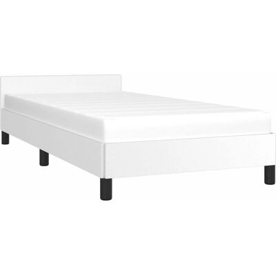 vidaXL Bed Frame 90x190cm Single Faux Leather with Headboard - Bed Frame vidaXL Bed Frame 90x190cm Single Faux Leather with Headboard - Bed Frame
