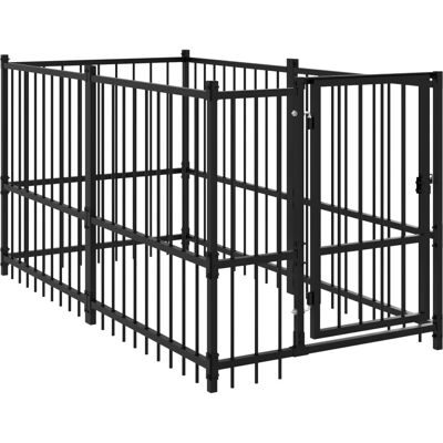 vidaXL Koirankoppi Musta 193,5x97x100 cm Teräs Koiranrungko - Koirankoppi vidaXL Koirankoppi Musta 193,5x97x100 cm Teräs Koiranrungko - Koirankoppi
