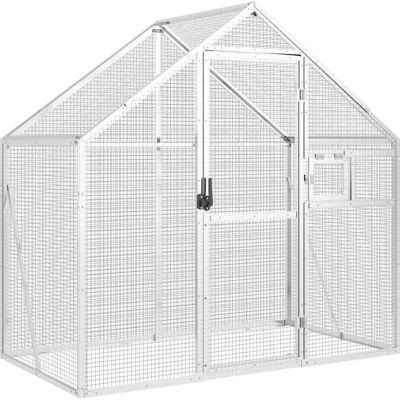 vidaXL Silber Außenvoliere 179x100x185 cm - Vogelkäfig vidaXL Silber Außenvoliere 179x100x185 cm - Vogelkäfig