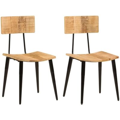 vidaXL 348161 Sillas de comedor en madera de mango antiguo - Set de 2 vidaXL 348161 Sillas de comedor en madera de mango antiguo - Set de 2