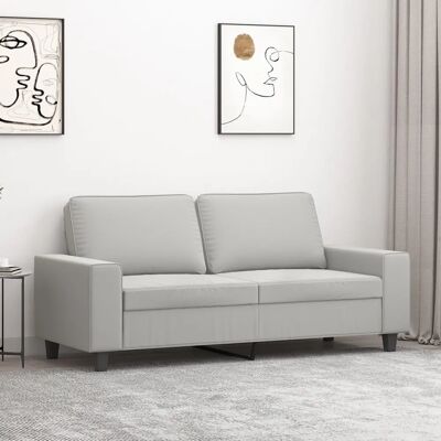 VIDAXL - 2-Sitzer Mikrofaser - Hellgrau - 140 cm - Sessel VIDAXL - 2-Sitzer Mikrofaser - Hellgrau - 140 cm - Sessel